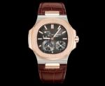 Patek Philippe Nautilus Lady Cal.240PS 40mm Brown Leather Strap Watch